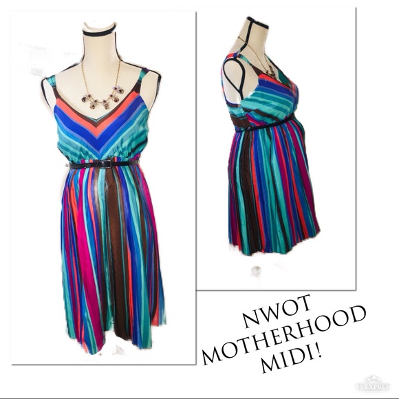 Motherhood Maternity Dresses & Skirts - 🌈HOST PICK🌈‼️🔥NWOT MOTHERHOOD Multicolored Midi